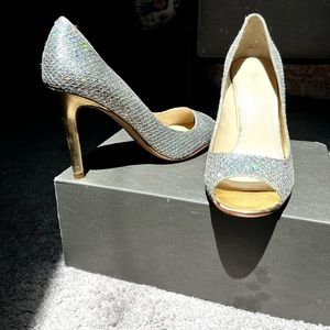 Enzo Angiolini Gold/Silver Heel